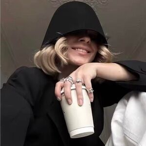 NWOT Ruslan Baginskiy Black Wool Felt Bucket Hat